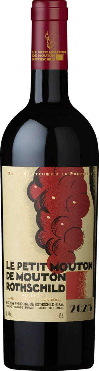 Le Petit Mouton Rothschild (2nd Vin) 2025 by Château Mouton Rothschild, Pauillac, red wine bottle
