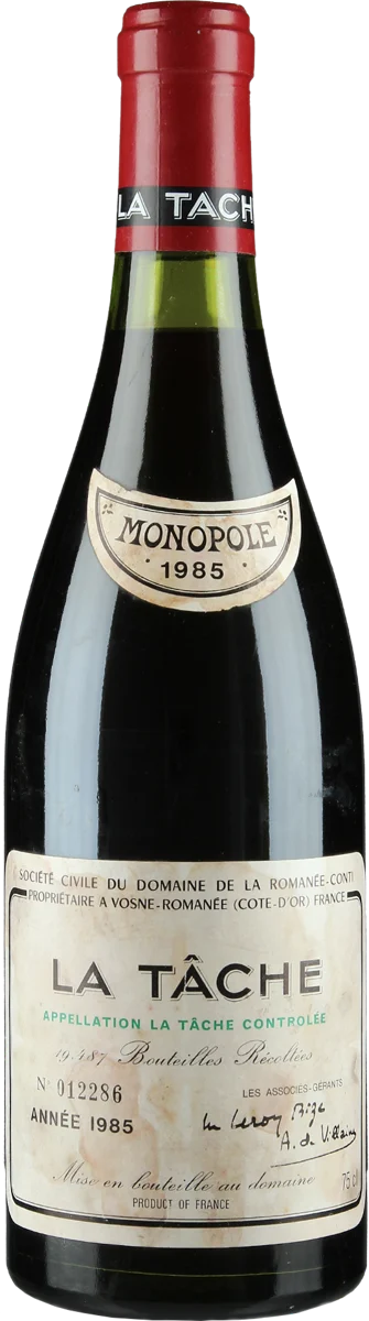 DRC la Tâche 1983 by Domaine de la Romanée Conti, La Tâche Grand Cru, red wine bottle
