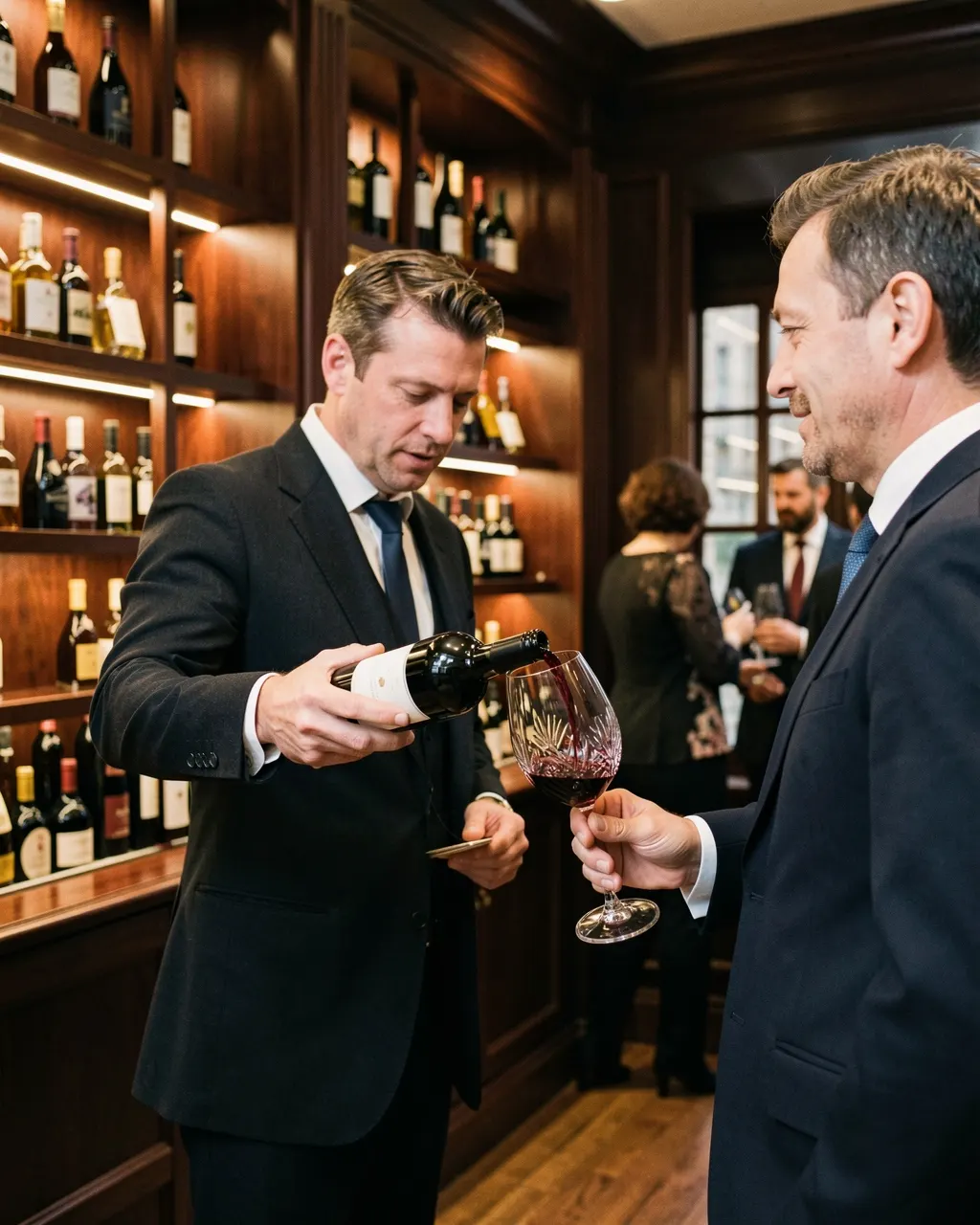 An ARVI sommelier pouring for a guest