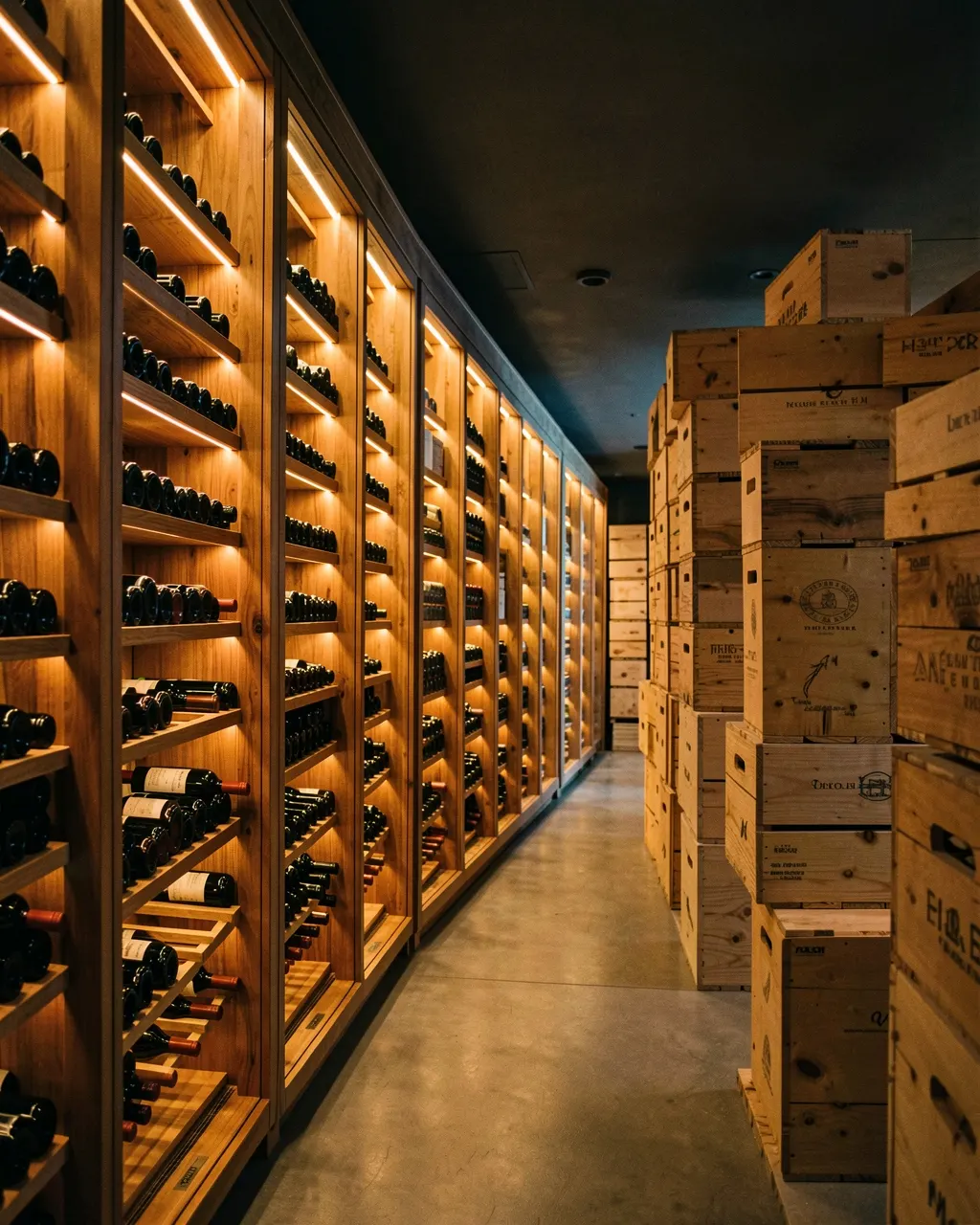 Climate-controlled private wine vault